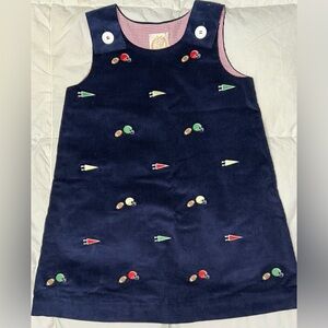 The Beaufort Bonnet Co navy Corduroy jumper with football embroidery sz 8 NWT
